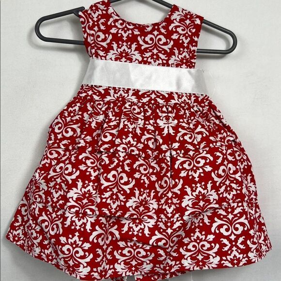 Kelly's Kids Other - Kelly's Kids red and White Baby Dress with satin sash size 12 months